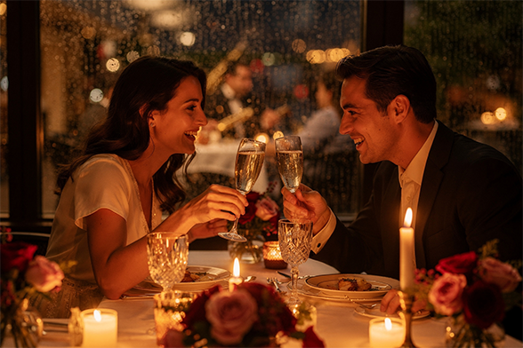 Couple enjoying dinner